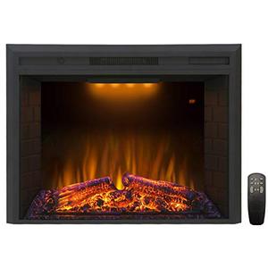 lot 10650 image: Valuxhome Electric Fireplace, 30 Inches Electric Fireplace Insert, Fireplace Heater with Overheating Protection, Fire Crackling Sound, Remote Control, 7501500W, Black