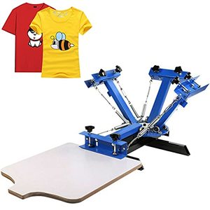 lot 10664 image: VEVOR Screen Printing Machine 4 Color 1 Station Screen Printing Press 21.7X 17.7 Inch Silk Screen Printing for T-Shirt DIY Printing Removable Pallet