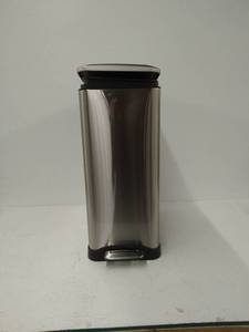lot 20471 image: 50 L stainless steel dual Compartment step pedal bin