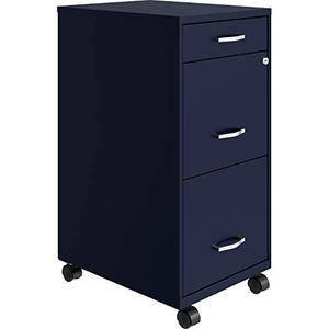 lot 20474 image: Lorell SOHO File Cabinet, 26.5 x 14.3 x 18 in, Navy
