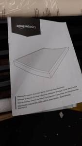 lot 22733 image: Amazon Basics Mattress Foundation, Smart Box Spring, Tool-Free Easy Assembly - 7-Inch, Queen