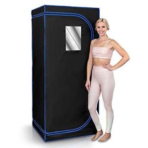 lot 22740 image: SereneLife Portable Full Size Infrared Home Spa One Person Sauna  with Heating Foot Pad and Portable Chair