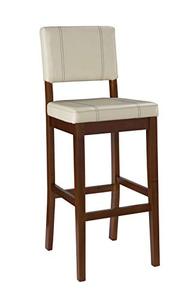 lot 22747 image: Linon FBA_ Milano Bar Stool, 18W x 20D x 45H, Off-White