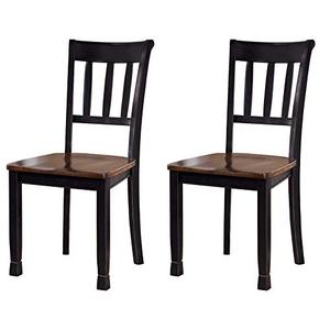 lot 22751 image: Signature Design by Ashley Owingsville Modern Farmhouse Dining Room Side Chair, Set of 2, Black and Brown