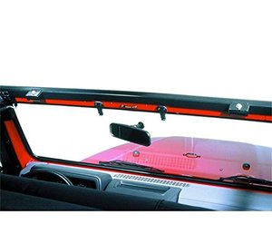 lot 22755 image: Bestop 5123801 No-Drill Header Windshield Channel for 1997-2006 Wrangler TJ