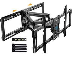 lot 22758 image: Full Motion Sliding TV Mount for 37-80 Flat Curved TVs with Max VESA 600x400mm Articulating TV Wall Mount with Swivel Extension Tilting Arms Bracket Fits 24 Studs up to 132 lbs PSLF6