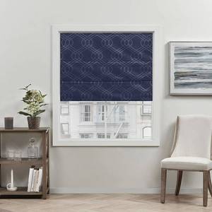 lot 27533 image: 64x31 Prague Trellis Blackout Roman Curtain Shades Navy - Exclusive Home