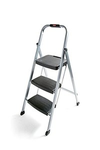 lot 27568 image: Rubbermaid RM-3W 3-Step Stool Ladder, Silver