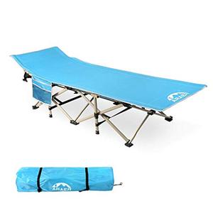 lot 27577 image: ARAER Camping Cot 450LBS (Max Load) Portable Foldable Outdoor Bed with Carry Bag for Adults Kids, Heavy Duty Cot for Traveling Gear Supplier, Office Nap, Beach Vocation and Home Lounging