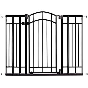 lot 27587 image: Summer Multi-Use Decorative Extra Tall Walk-Thru Baby Gate, Fits Openings 28.5 to 48 Wide, Black Metal, for Doorways and Stairways, 36 Tall Baby and Pet Gate, Black, One Size