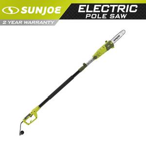 lot 27605 image: Sun Joe - SWJ803E Electric Multi-Angle Pole Chain Saw - Green