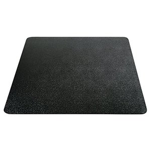 lot 27612 image: Deflecto EconoMat Black Chair Mat, Non Studded for Hard Floors, Straight Edge, 45 x 53
