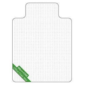 lot 27616 image: 100pointONE Chair Mats for Carpeted Floors - Transparent Thick Floor Mats for Low, Flat and No Pile Carpet, with Grippers (48 X 36 with Lip)