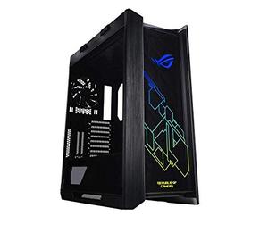 lot 27627 image: Asus ROG Strix Helios GX601 RGB Mid-Tower Computer Case for up to EATX Motherboards with USB 3.1 Front Panel, Smoked Tempered Glass, Brushed Aluminum and Steel Construction, and Four Case Fans, Black