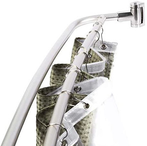 lot 27633 image: JS Jackson Supplies Double Curved Shower Rod, Metal Construction, Adjustable 44