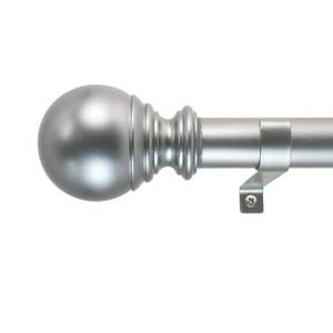 lot 27635 image: Decopolitan 1 Diameter Ball Telescoping Drapery Rod Set 72-144 Silver