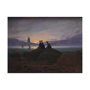 lot 27637 image: Trademark Fine Art Moonrise Over The Sea by Caspar David Friedrich, 18x24, Multiple