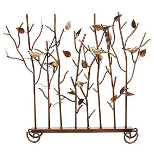 lot 27669 image: Minuteman International Birds Decorative Fireplace Summer Screen, Bronze