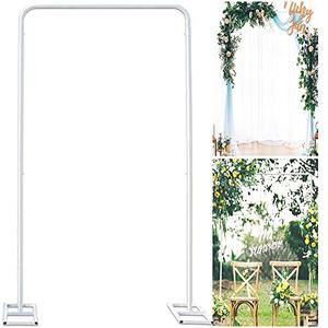 lot 27673 image: Wedding Arch Stand with Bases,Easy Assembly 6.6 x 3.3 Feet Square Garden Arch Metal Abor for Weddings Quinceaneras Party Event Decoration(White)