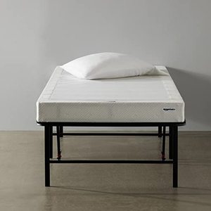 lot 28004 image: Amazon Basics Foldable, 18 Black Metal Platform Bed Frame with Tool-Free Assembly, No Box Spring Needed - Twin