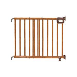 lot 29090 image: Summer Infant Deluxe Stairway Simple to Secure Wood Gate, 32�� Tall Fits Openings up to 30�� to 48�� Wide Baby and Pet Gate for Hallways, Doorways and Stairways, Oak