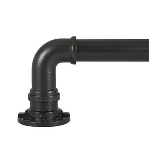 lot 29118 image: Decopolitan Industrial Wrap Around Telescoping Curtain Rod Set, 36-72, Black