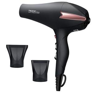 lot 29141 image: ,a,Professional Ionic Salon Hair Dryer, Powerful 2200 watt Ceramic Tourmaline Blow Dryer, Pro Ion Quiet Hairdryer with 2 Concentrator Nozzle Attachments - Best Soft Touch Body Black& Rose Gold
