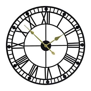 lot 29154 image: YIDIE 32 inch Large Wall Clock Decorative Display Non-Ticking Battery Operated Pure Metal Decor Clocks,Black