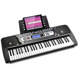 lot 29156 image: RockJam 54-Key Portable Electronic Keyboard with Interactive LCD Screen & Includes Piano Maestro Teaching App with 30 Songs
