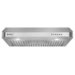 lot 30173 image: BV Range Hood - 30 Inch 750 CFM Under Cabinet Seamless Stainless Steel Kitchen Range Hoods, Dishwasher Safe Baffle Filters wLED Lights, Ducted Kitchen Exhaust Fan Hood