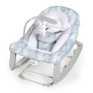 lot 30197 image: Ingenuity Keep Cozy 3-in-1 Grow with Me Vibrating Bouncer & Rocker Infant to Toddler Seat - Spruce, Ages Newborn 
