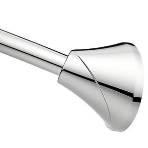 lot 34405 image: Moen CSR2172CH 5-Foot Adjustable Tension Single Curved Shower Curtain Rod, Chrome