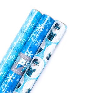 lot 1597 image: Hallmark Reversible Holiday Wrapping Paper Bundle, Winter Scene (Pack of 3, 120 sq. ft. ttl