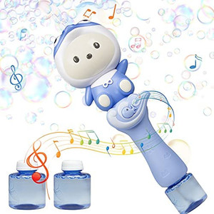 lot 1628 image: Electric Bubble Maker for 3-16 Toddlers Girls Outdoor Party Toys, 2 Solution Bubbles Including THIS IS INK BABY PIG