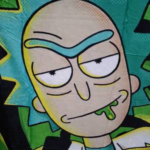 lot 1635 image: RICK AND MORTY BLANKET BLANKET SOFT  Inappropriate hand signs not recomended for children