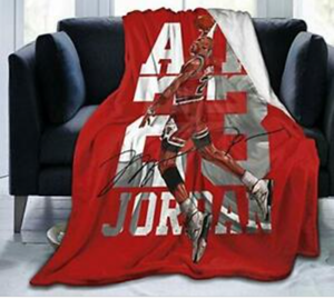 lot 3039 image: chicago bulls michael jordan fleece throw blanket
