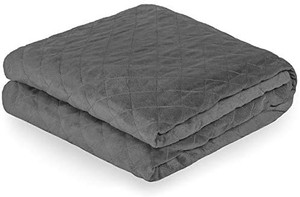 lot 3043 image: Duvet Cover for Weighted Blanket (60x80) Blanket Cover Youth Size, Ultra-Soft Minky Removable and Washable, Diamond Pattern (Grey) cover only
