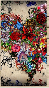 lot 3050 image: Heart flower beach towel graffiti look varies from stock photo