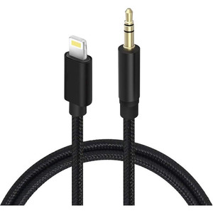lot 3063 image: Car Aux Cable, Aux Cord Compatible with iPhoneiPad Nylon Braided 3.3ft for Car, Speaker, Home Stereo and Headphone (Black