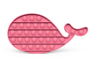 lot 3073 image: Push Pop Bubble Pop It Fidget Toy Whale Pink with Embossed Logo