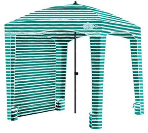 lot 4120 image: Qipi Easy to Install Waterproof and Portable 6 x 6ft (1.83 x 1.83m) Cabana Style Canopy Canopy for Beach, Side Wall Included, UPF 50 UV Protection Canopy, Best Umbrella for Kids, Family and Friends