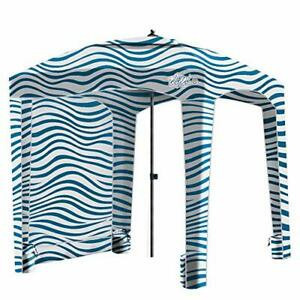 lot 4121 image: Qipi Easy to Install Waterproof and Portable 6 x 6ft (1.83 x 1.83m) Cabana Style Canopy Canopy for Beach, Side Wall Included, UPF 50 UV Protection Canopy, Best Umbrella for Kids, Family and Friends