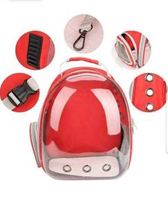 lot 4126 image: Clear Cat Backpack Carriers Bag Bubble Space Dog Backpack Airline-Approved Ventilate Pet Backpack for Cat Puppy (product is not exact)