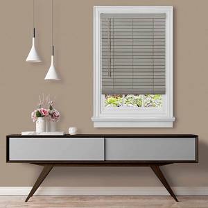 lot 4127 image: Cordless Gii Madera Falsa 2 Faux Wood Plantation Blind, 46x64