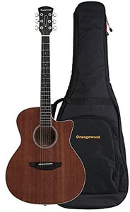 lot 4128 image: Orangewood 6-String Right Mahogany Cutaway Acoustic Guitar Set (OW-REY-M-AK)