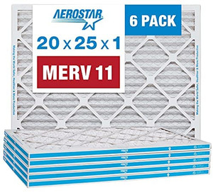 lot 4139 image: Aerostar Allergen & Pet Dander 20x25x1 Merv 11 Pleated Air Filter, Made In The U