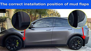lot 6180 image: Nansure Tesla Model Y Mud Flaps Splash Guards Mudguard Mudflaps Truck Accessories for Model Y 2020 2021 2022, No Need to Drill Holes��Set of 4