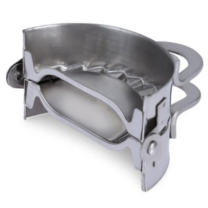lot 6181 image: Dumpling Press, Small Stainless Steel Pot Sticker Mold Maker Wrapper, Dough Pie Pastry Cutter Kitchen Gadget
