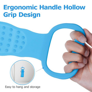 lot 6184 image: Silicone Bath Body Brush, Exfoliating Long Double Side Silicone Body Back Scrubber,Strong Rub Back Mud Silica Gel Bath Towel, Easy to Clean, Telescopic Flexibility for Women and Teenagers (BLUE