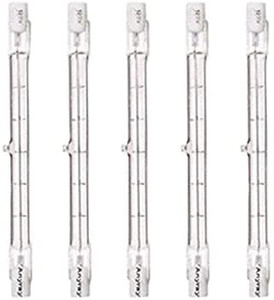 lot 6186 image: Anyray A1840Y (5)-Bulbs J118 300 Watt Halogen Bulb R7S Double Ended 120V 4-34  inch long